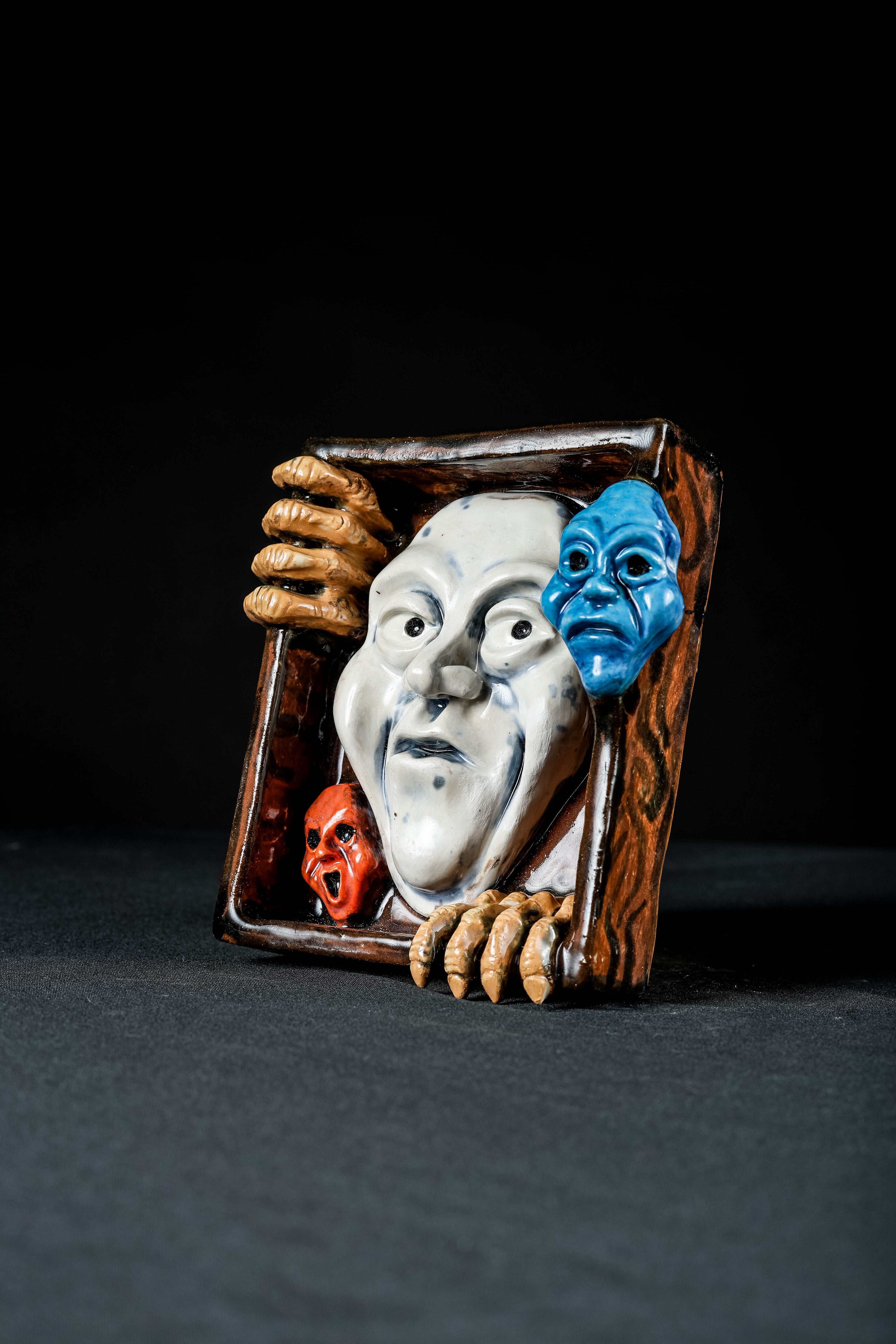 Echoes of a Glass Stare - 1/1 Hand Sculpted Ceramic Wall Art