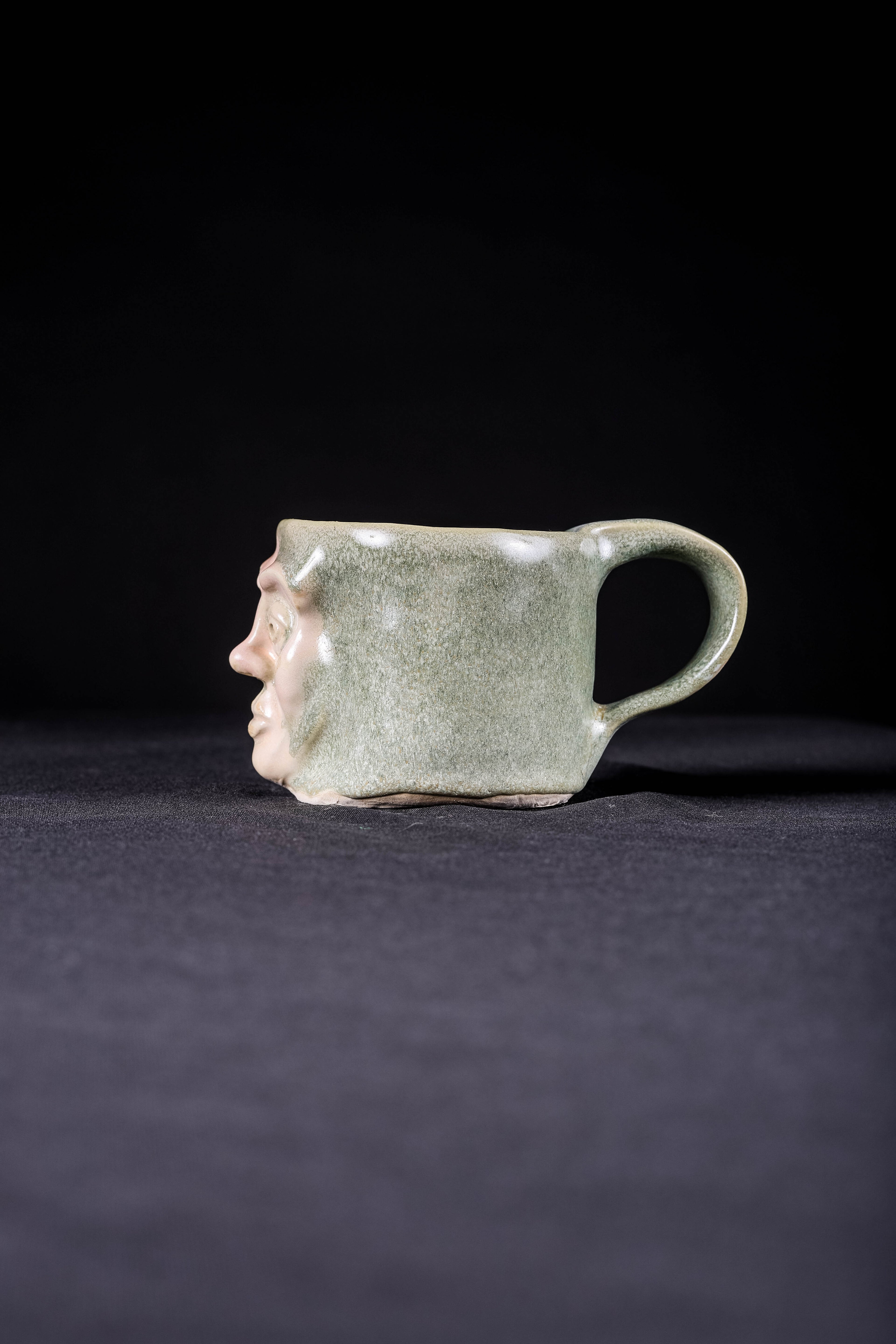 The Watcher - 1/1 Hand Sculpted Ceramic Face Mug