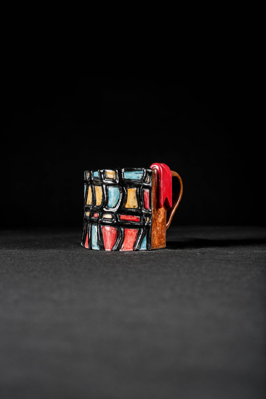 Stained Glass Mug - 1/1 Hand Sculpted Ceramic Mug