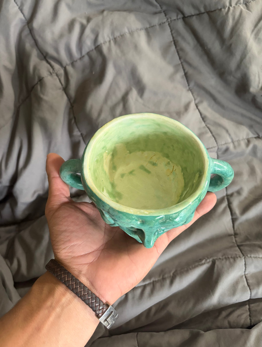Double Handle - 1/1 Hand Sculpted Ceramic Bowl (DISCOUNTED PRICE)
